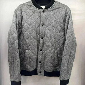 Old Navy Men’s M Gray Snap Bomber Jacket Quilted Texture